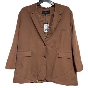 Vero Moda Womens Curvy Oversized Blazer Aztec Brown US 18 Office Business